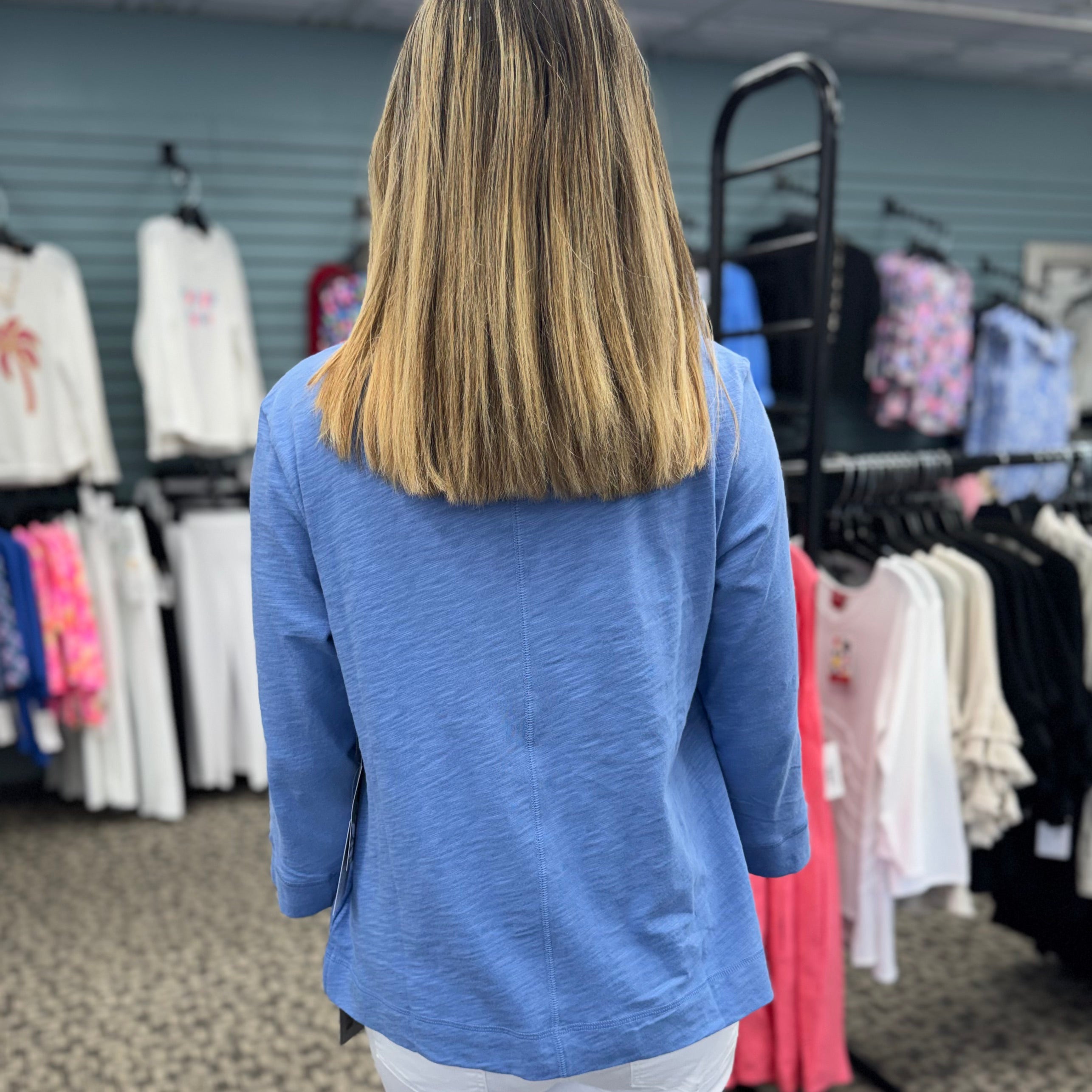 Cotton Pebble Cover Stitch Top