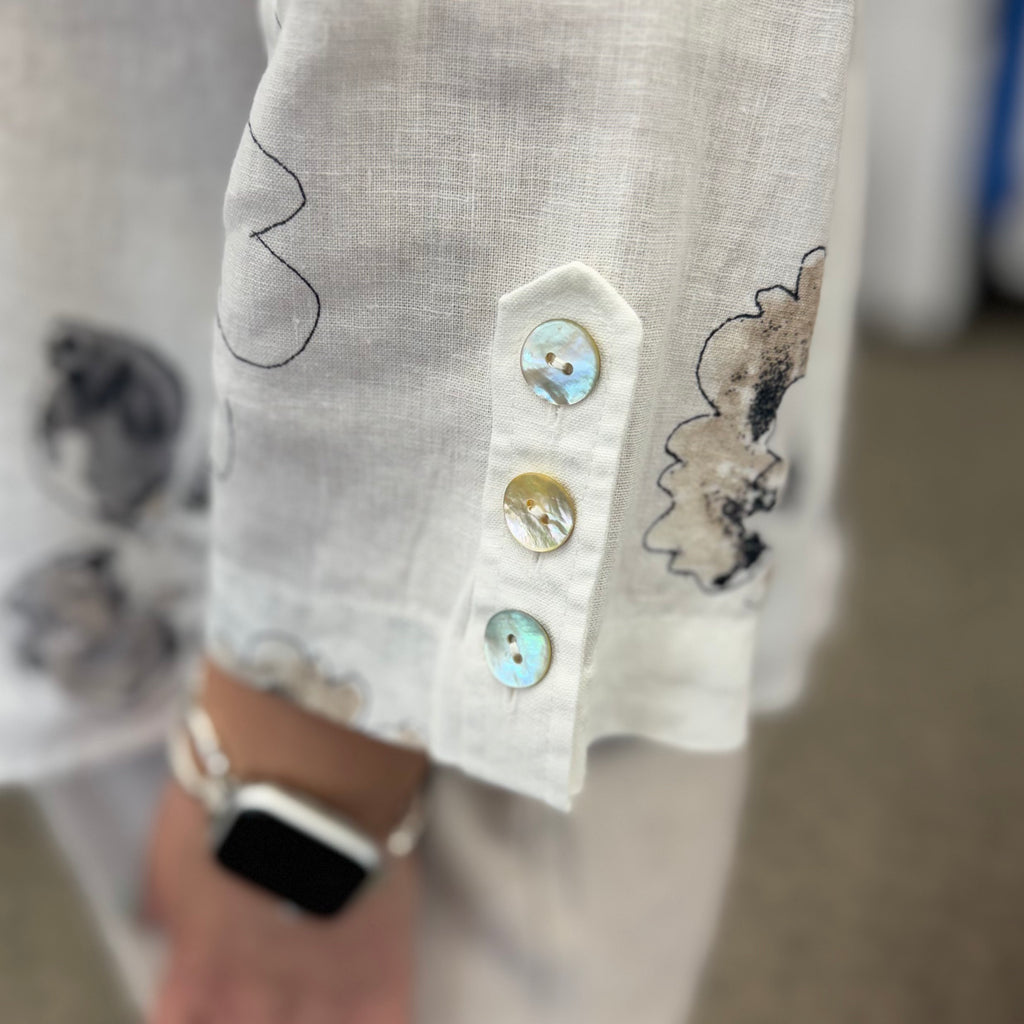 Linen Floral Retro Swing Shirt