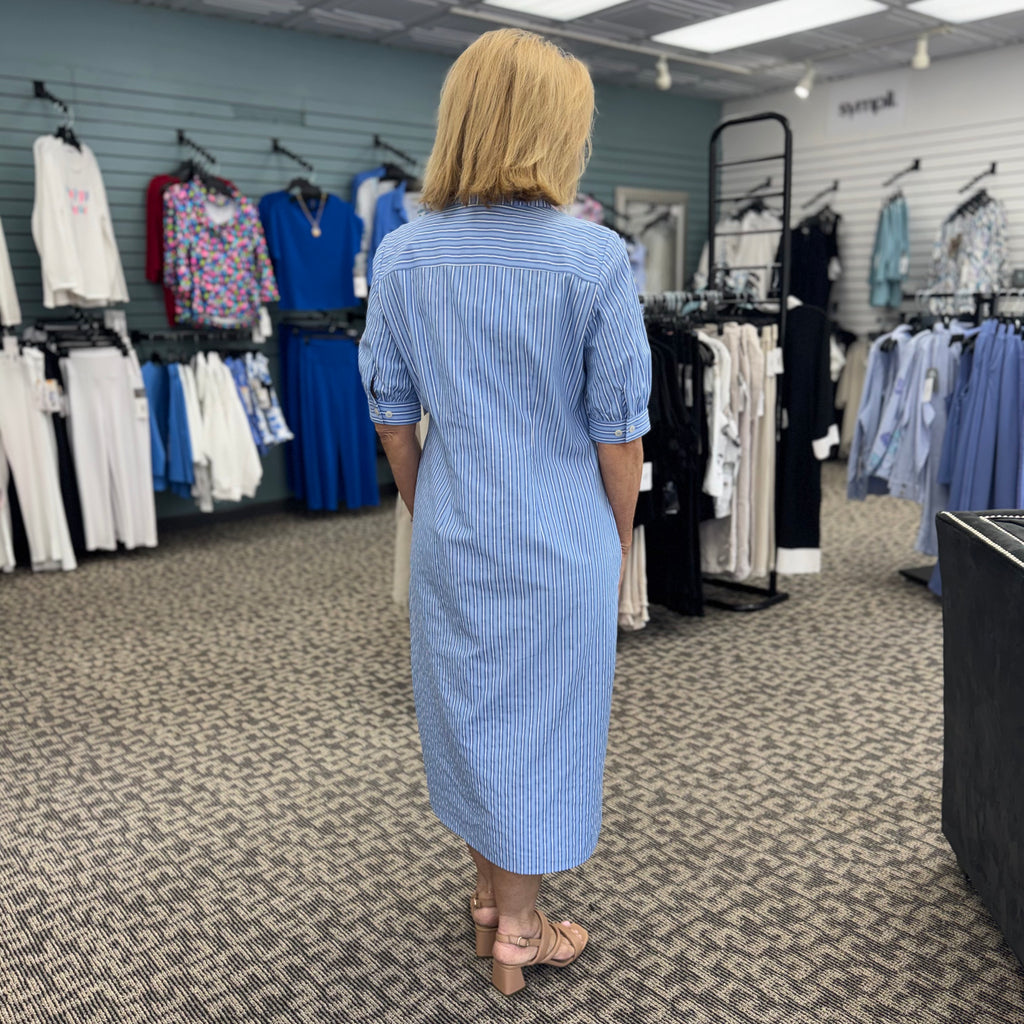 Esther Seersucker Shirt Dress
