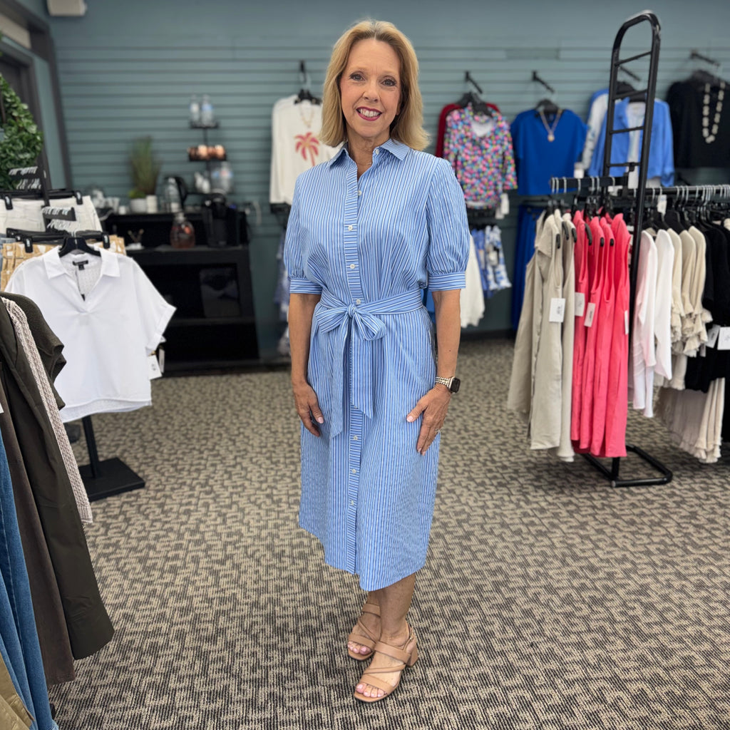 Esther Seersucker Shirt Dress