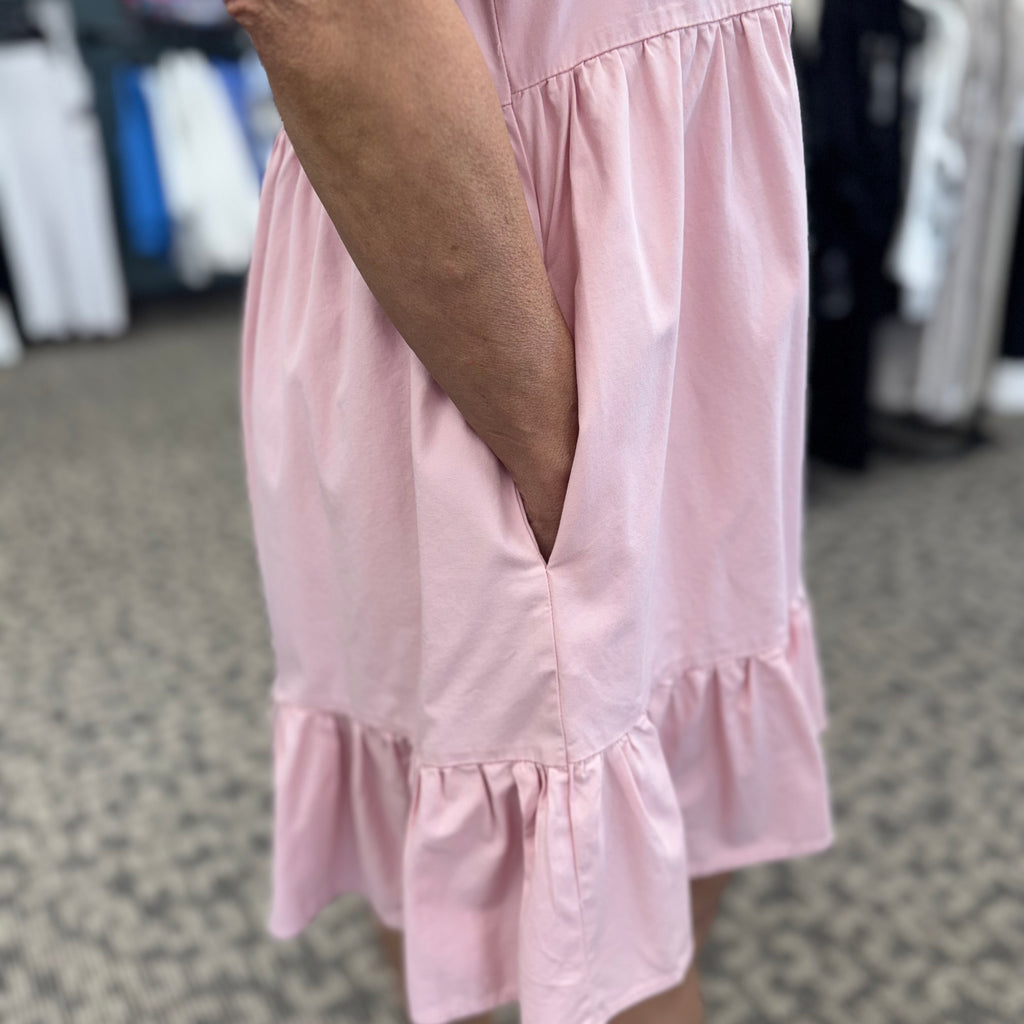 Solid Button Down Mini Dress