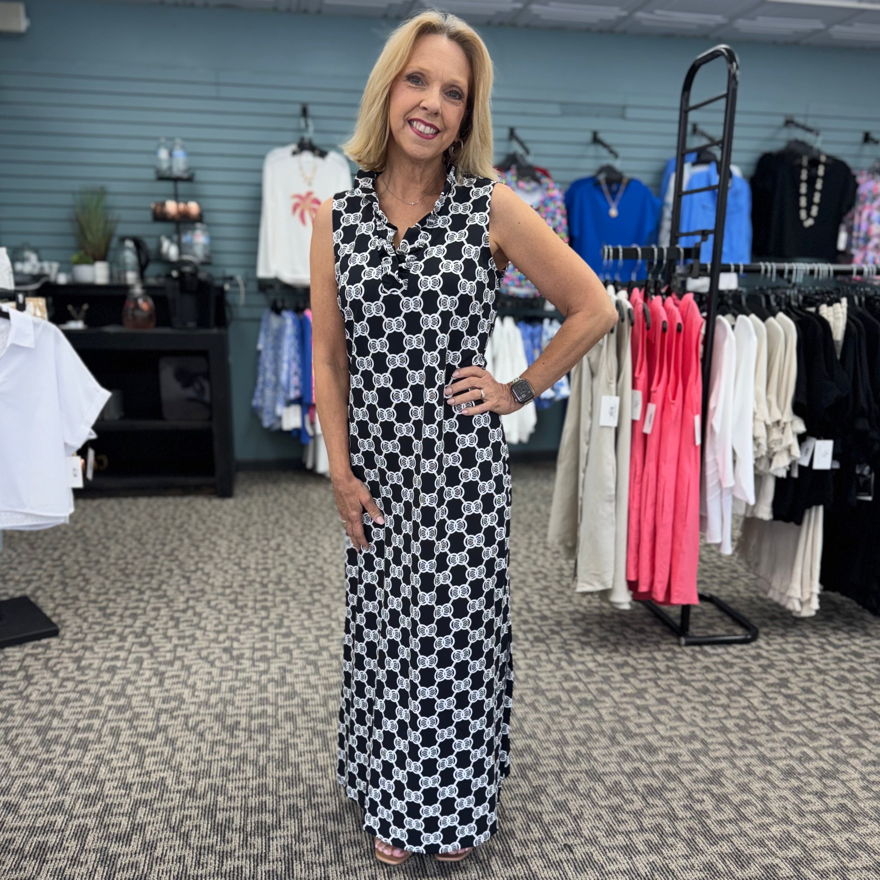 Maxi Ruffle Sleeveless Dress