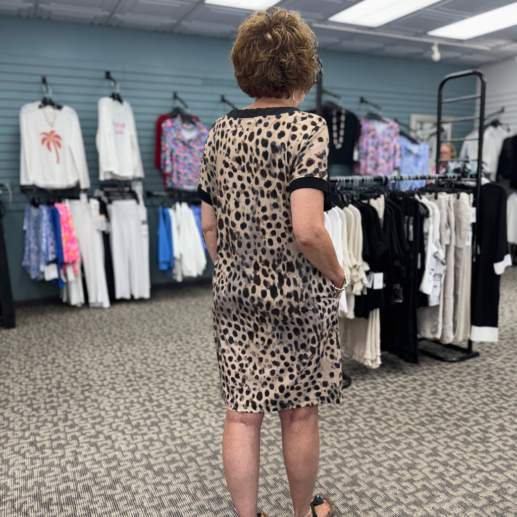 Silky Knit Animal Print Straight Dress