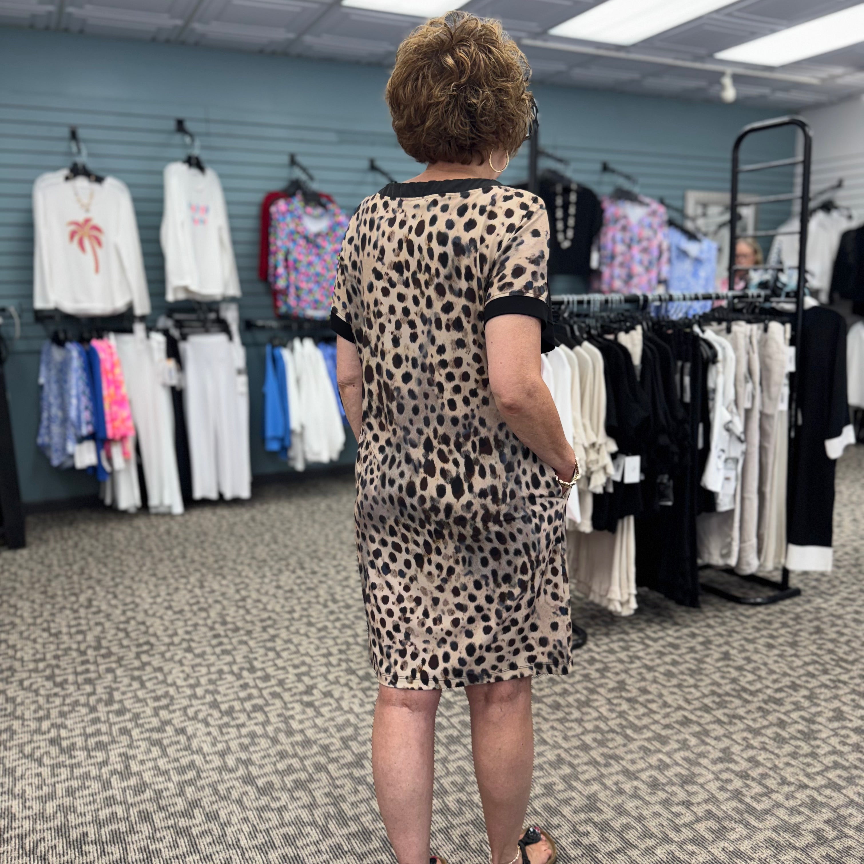 Silky Knit Animal Print Straight Dress