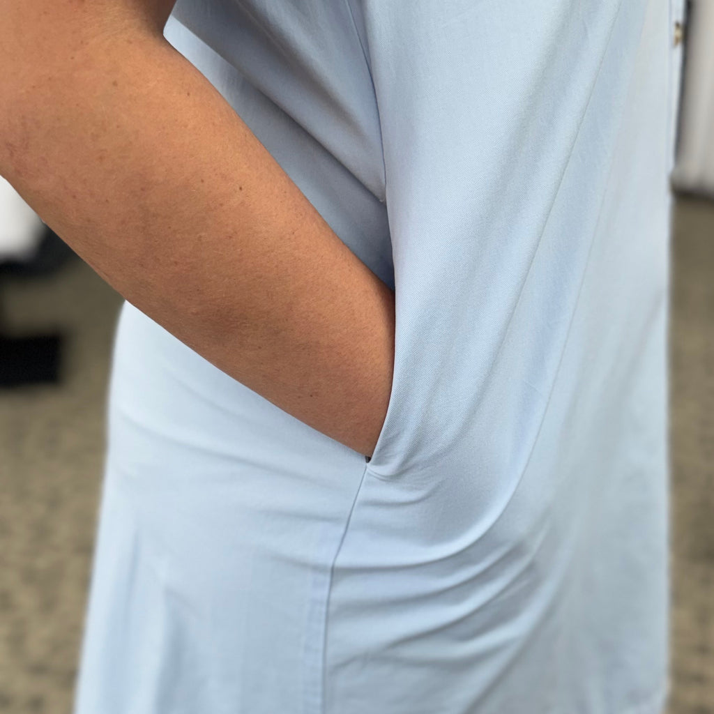 Mineral Washed Ruched Sleeve Mini Dress