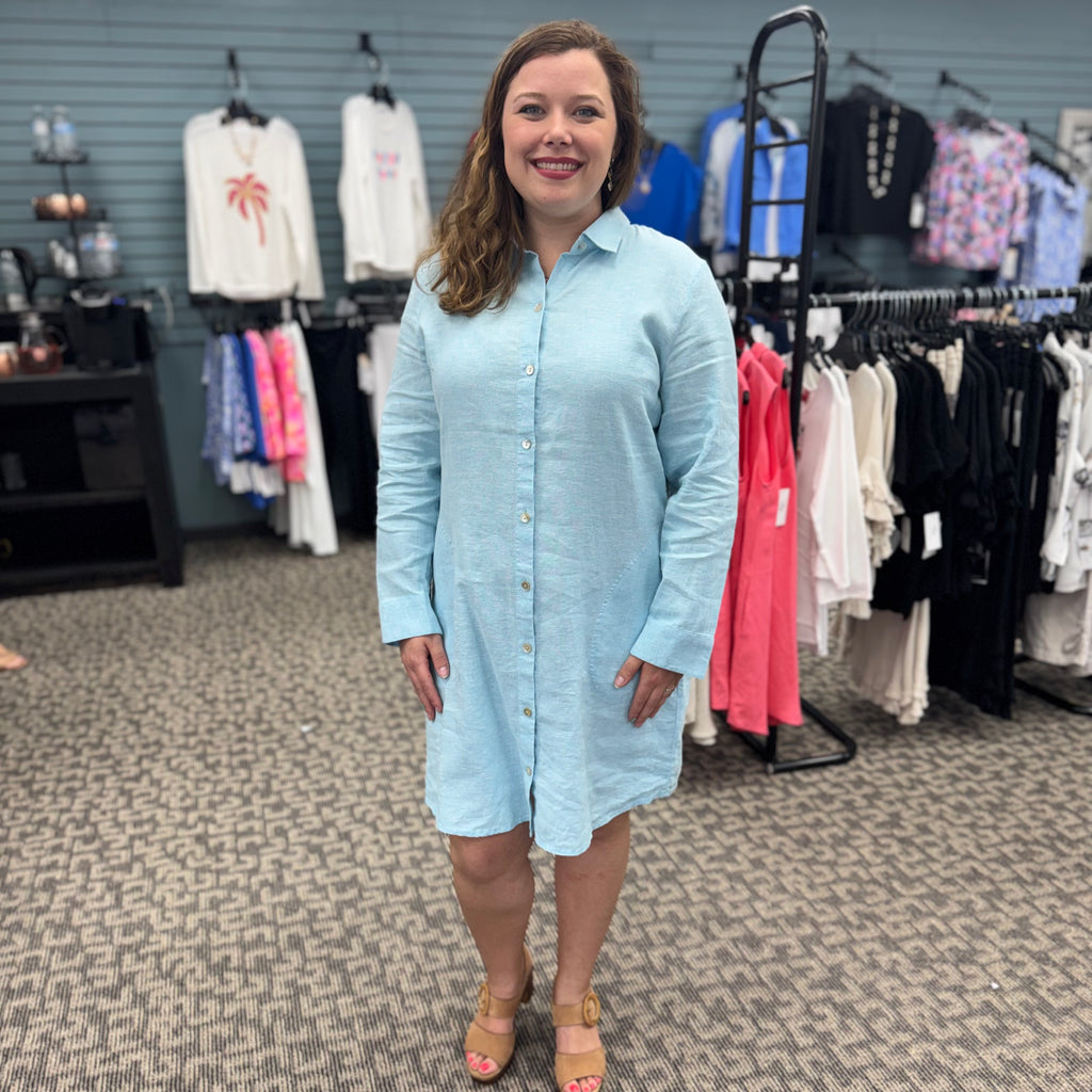 Linen Solid Shirt Dress