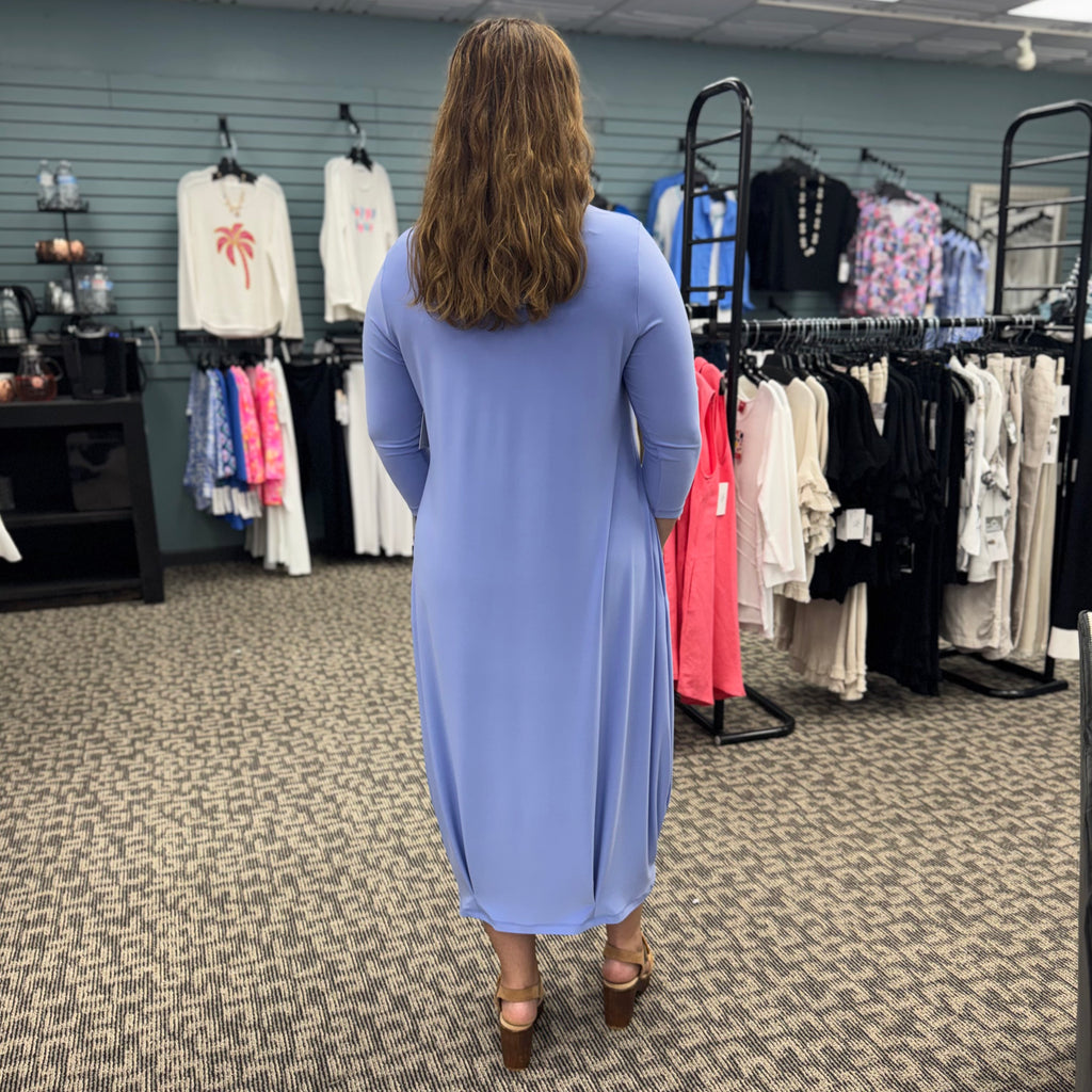 V-Neck Narrow Lantern Dress