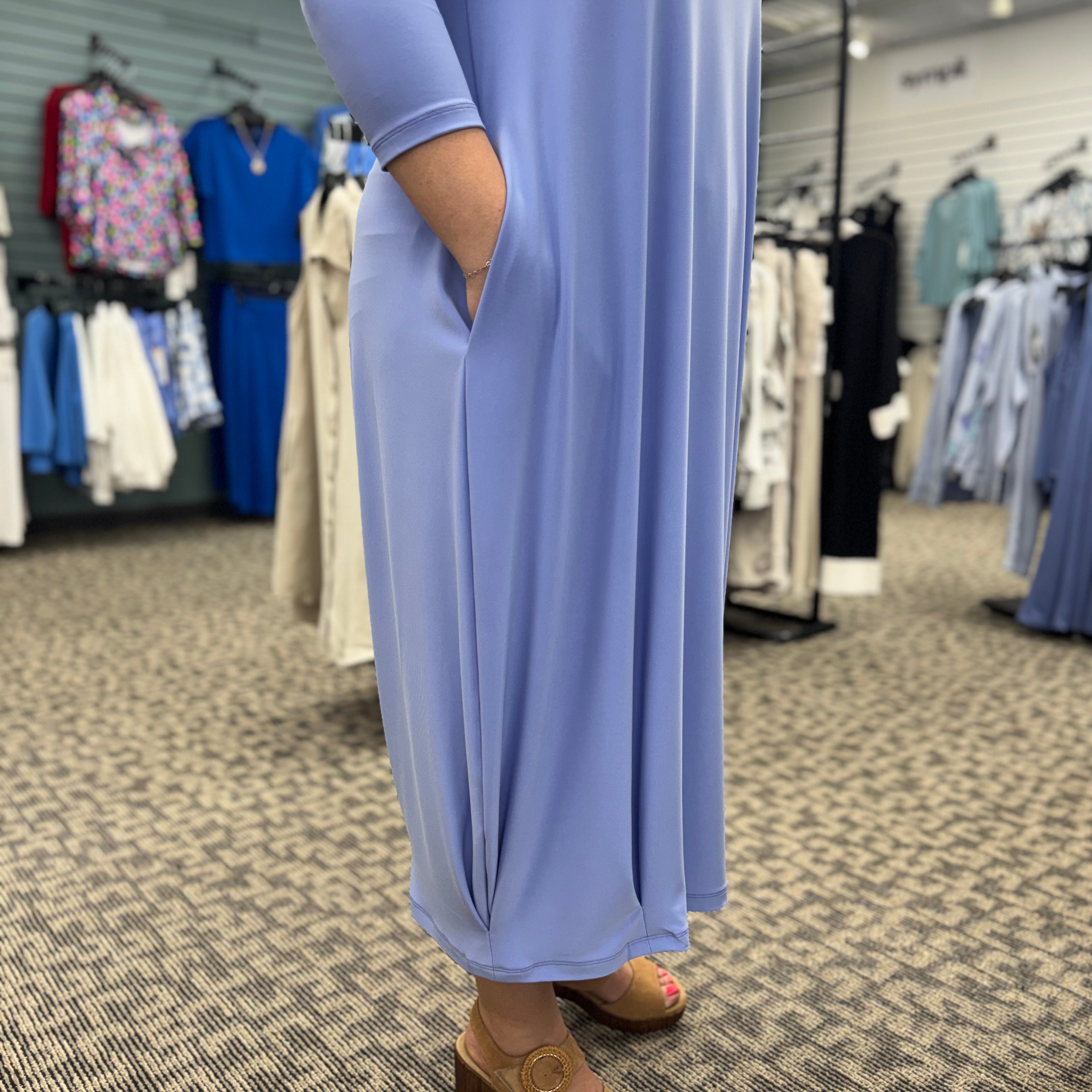 V-Neck Narrow Lantern Dress