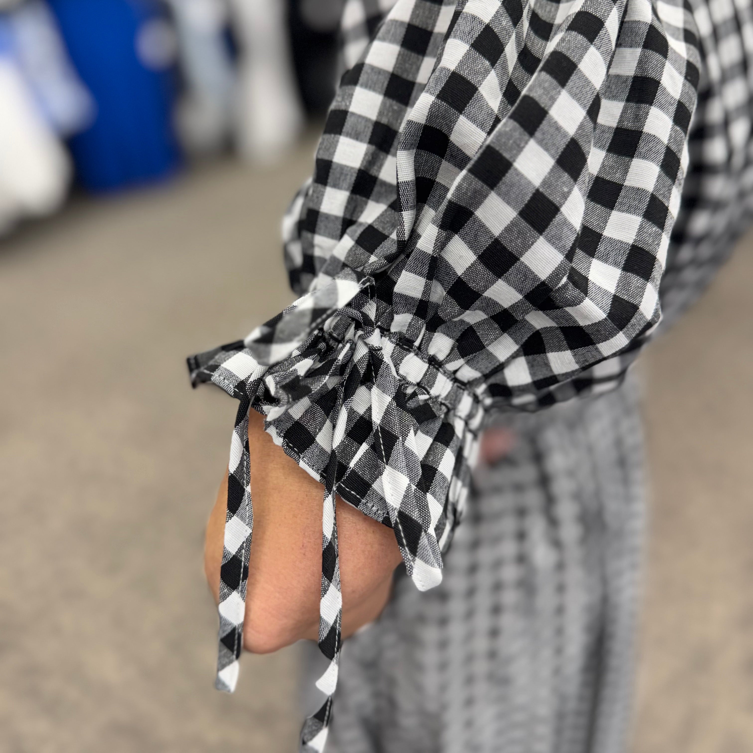 Gingham Puff Sleeve Midi Dress