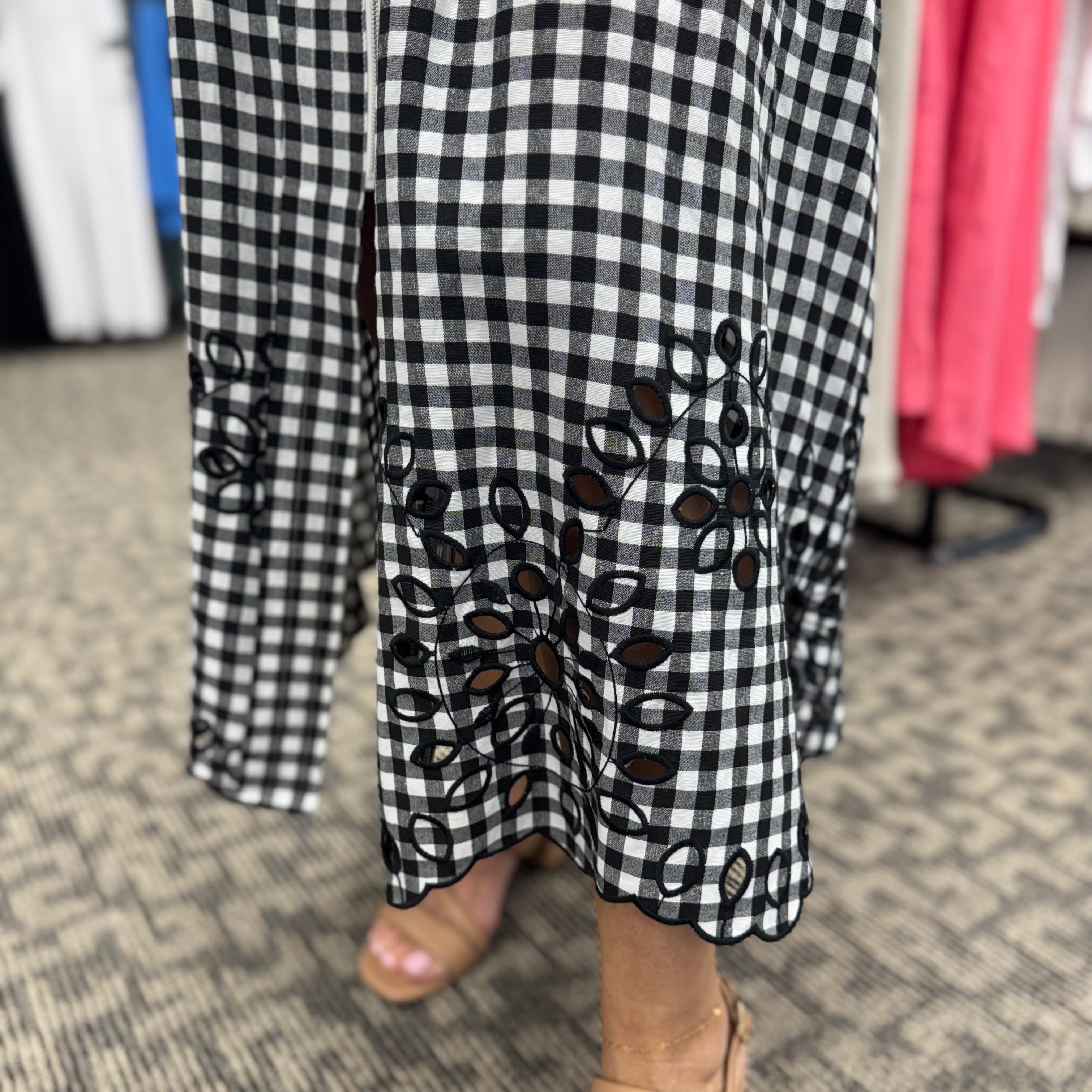 Gingham Puff Sleeve Midi Dress