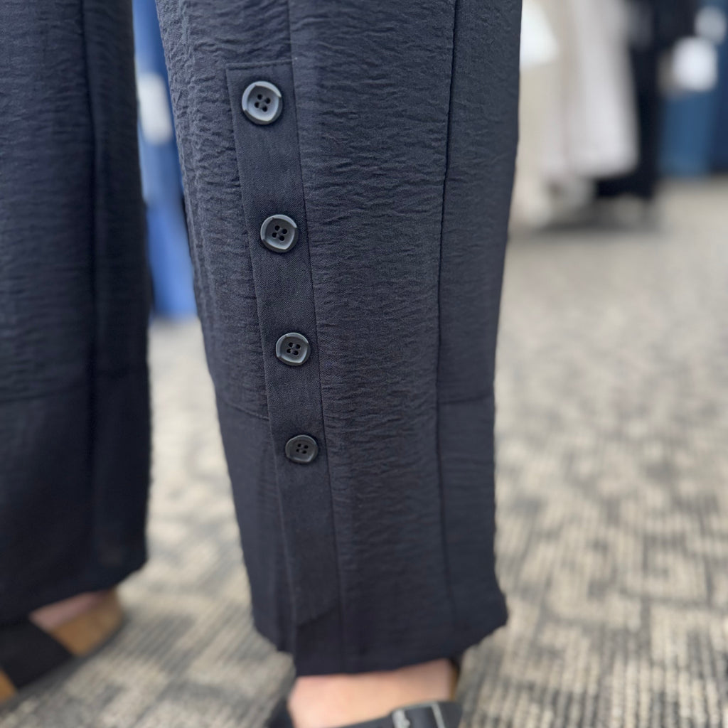 Airflow Solid Pants with Button Details