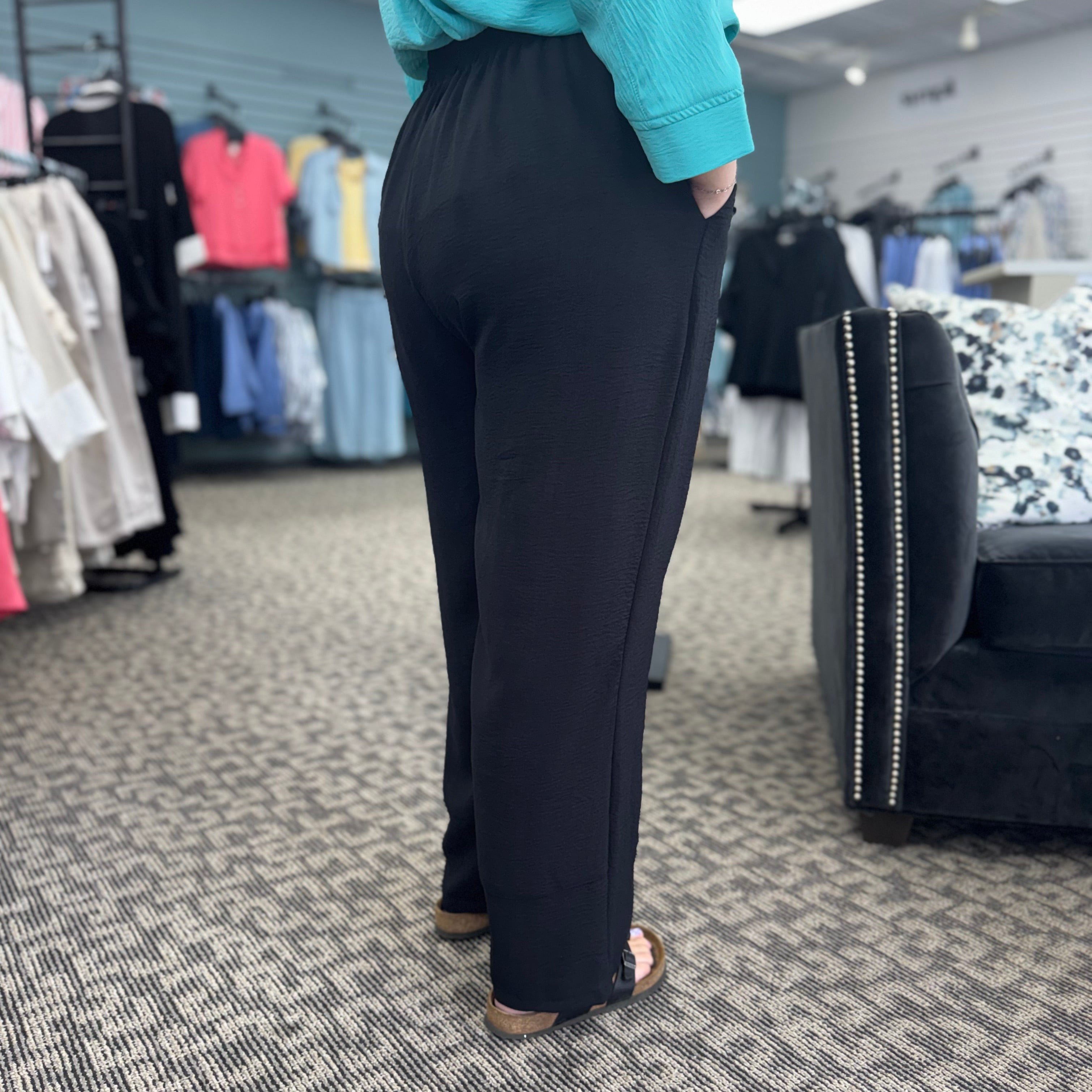 Airflow Solid Pants with Button Details