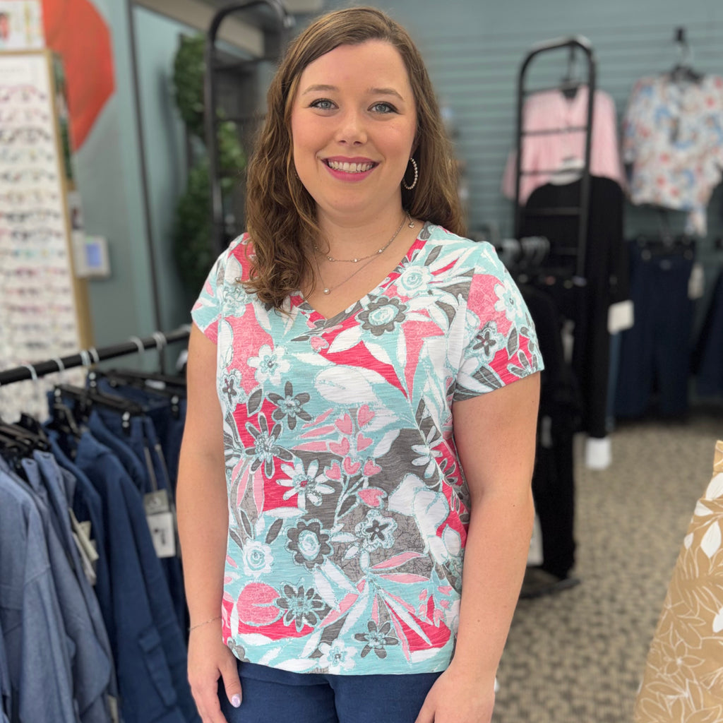 Floral V-Neck Tee
