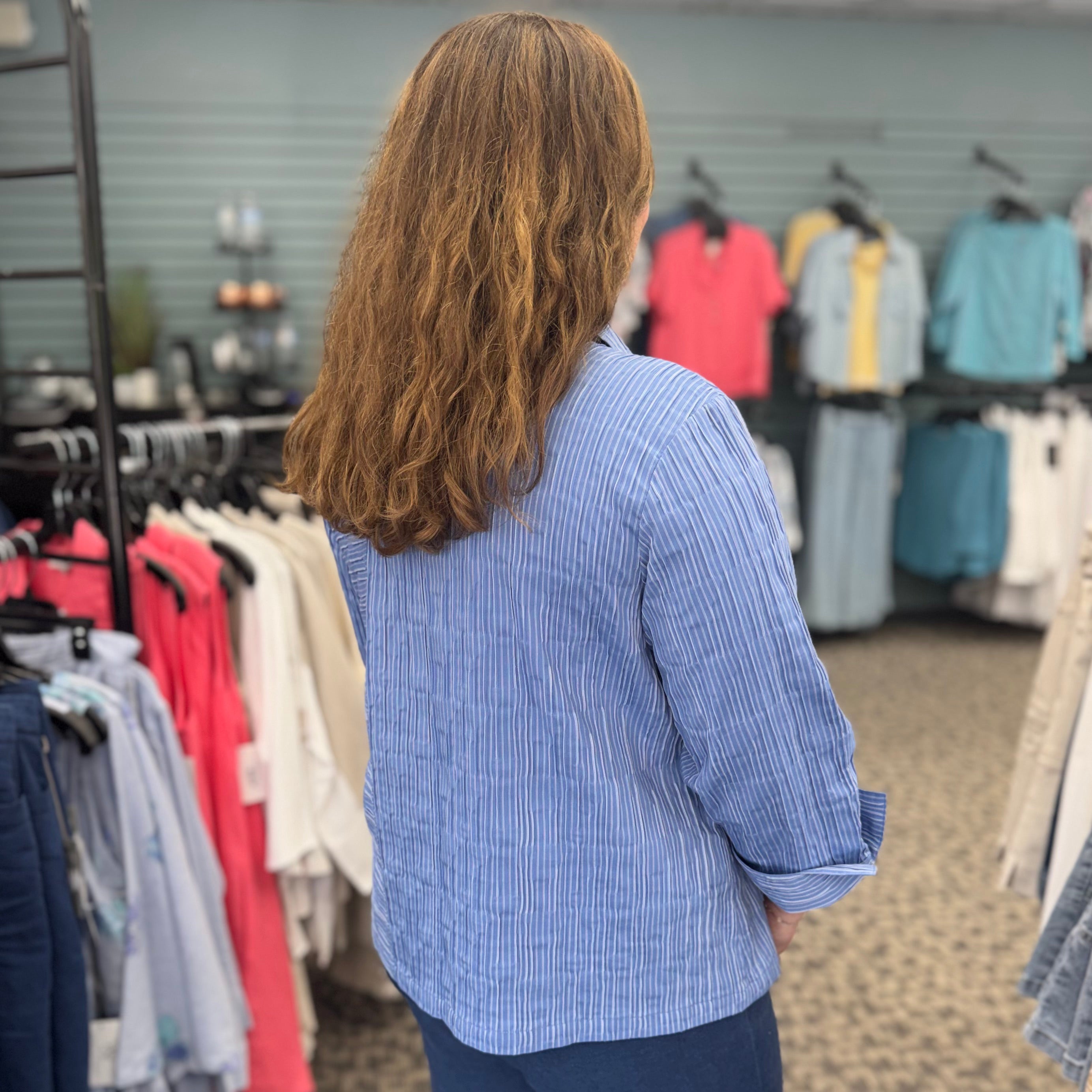 Santorini Stripe Daphne Shirt