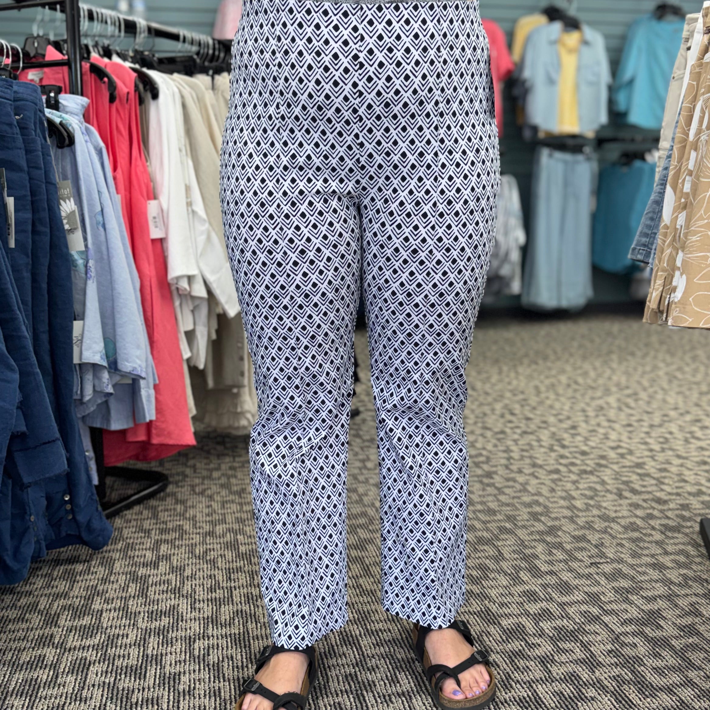 Geometric Print Flare Pull On