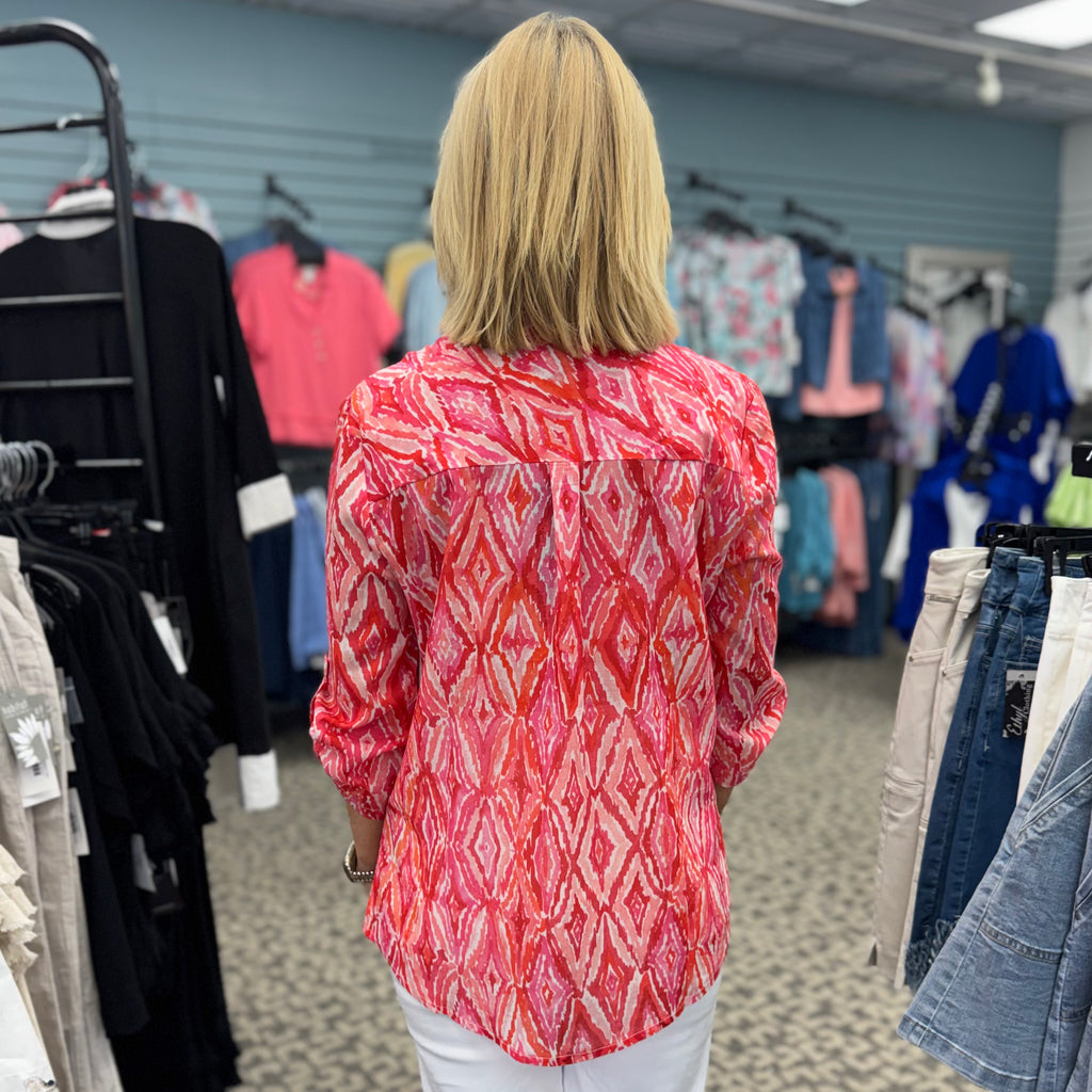 Geometric Print Blouse