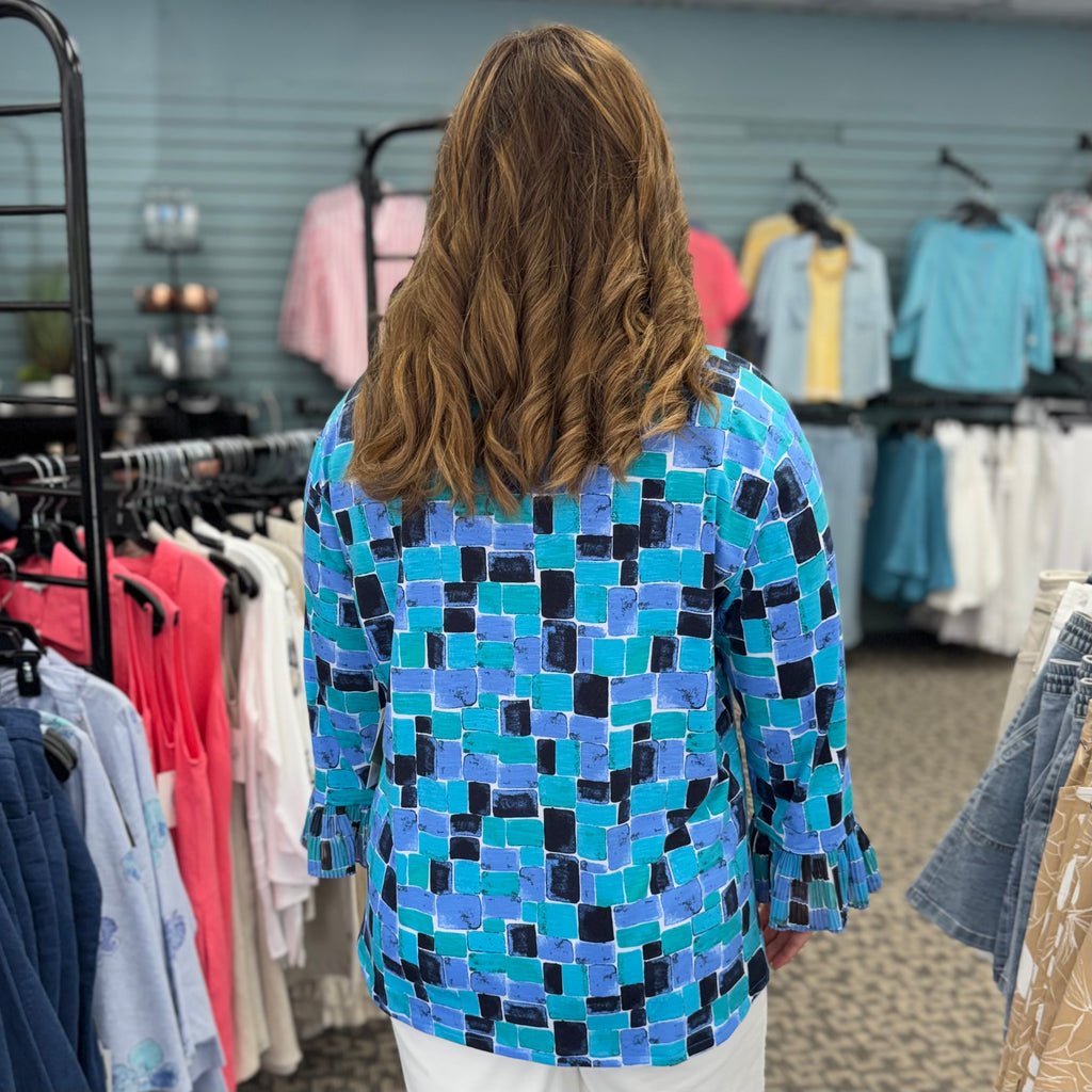 Printed Slub Jersey Knit Top
