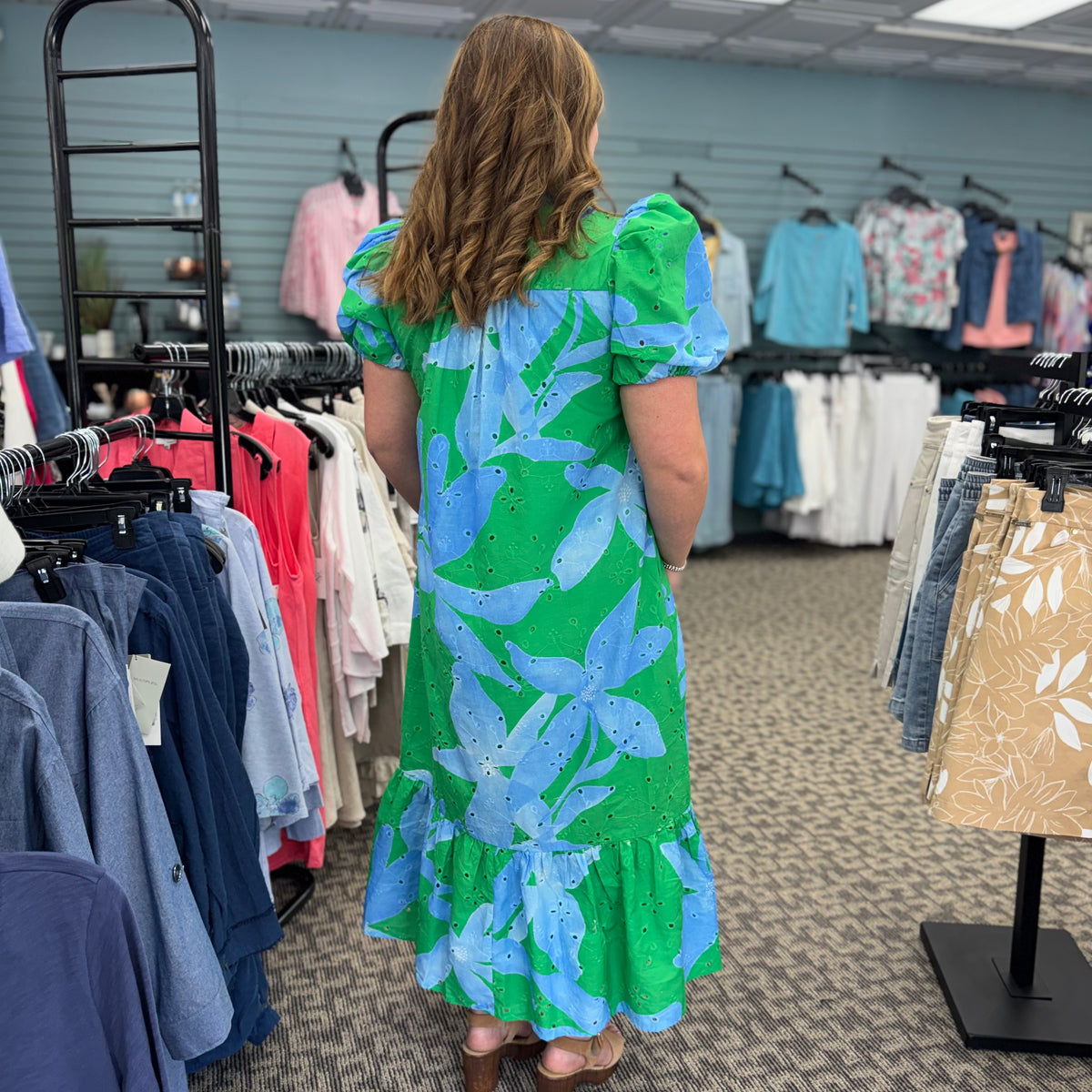 Botanical Print Midi Dress Pretty N' Pearls, LLC Botanical Print Midi Dress Pretty N' Pearls, LLC