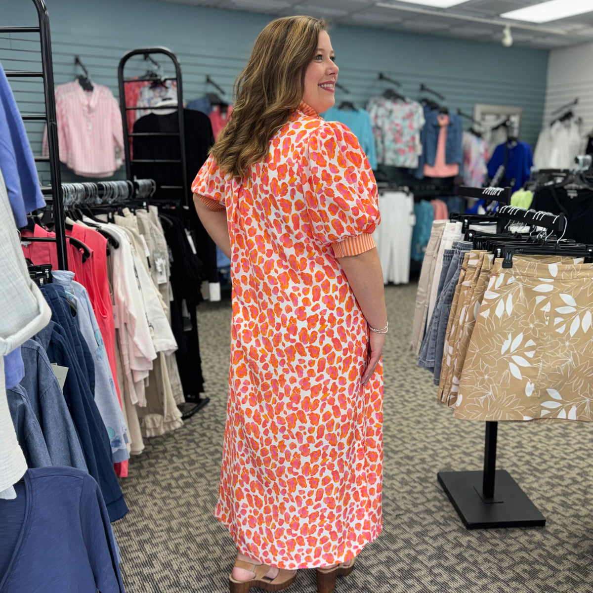 botanical print midi dress Botanical Print Midi Dress – Pretty N' Pearls, LLC