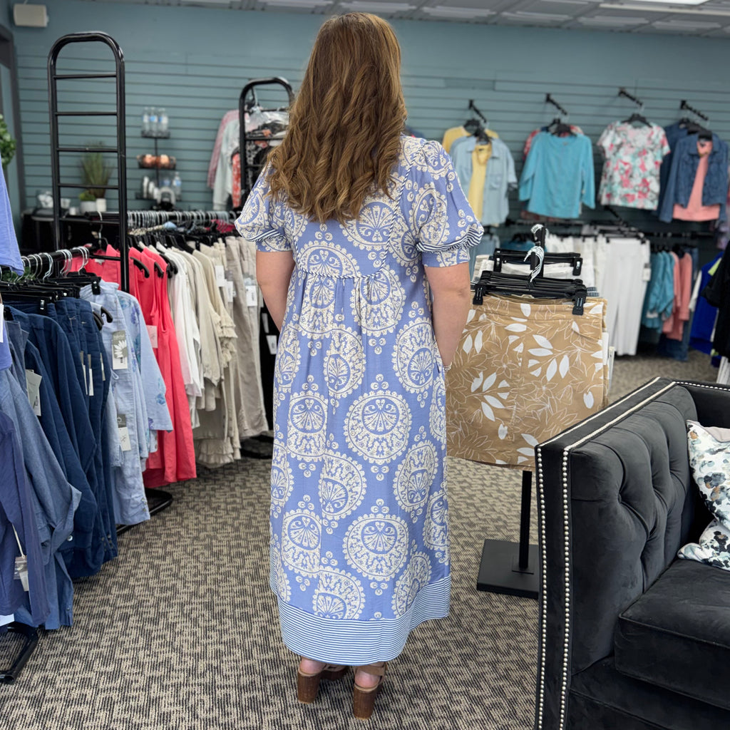Geo Floral Midi Dress