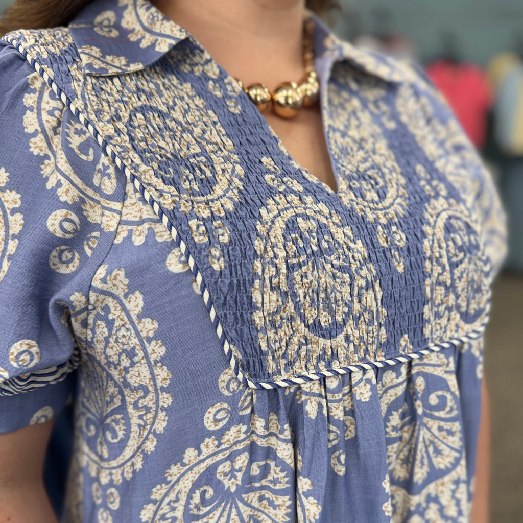 Geo Floral Midi Dress