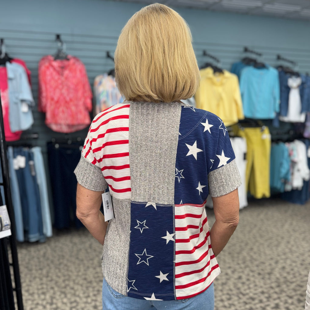 Harbor Lane Mixed Knit Top