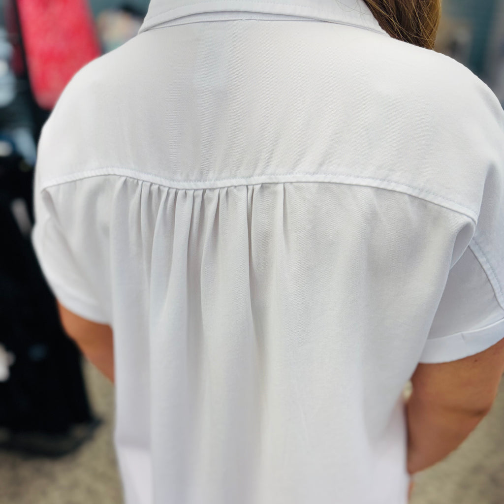 Twill and Print Denim Popover