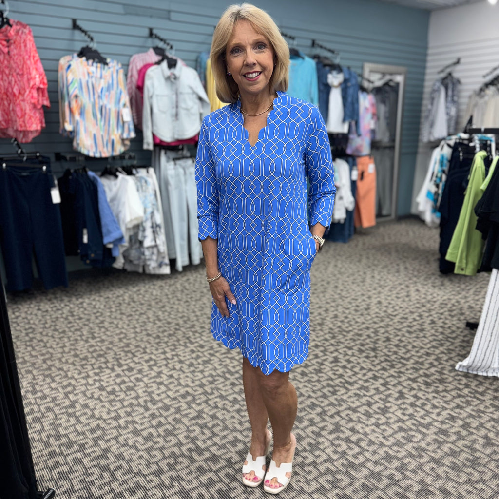 Lulu-B Scallop Trim Performance Dress