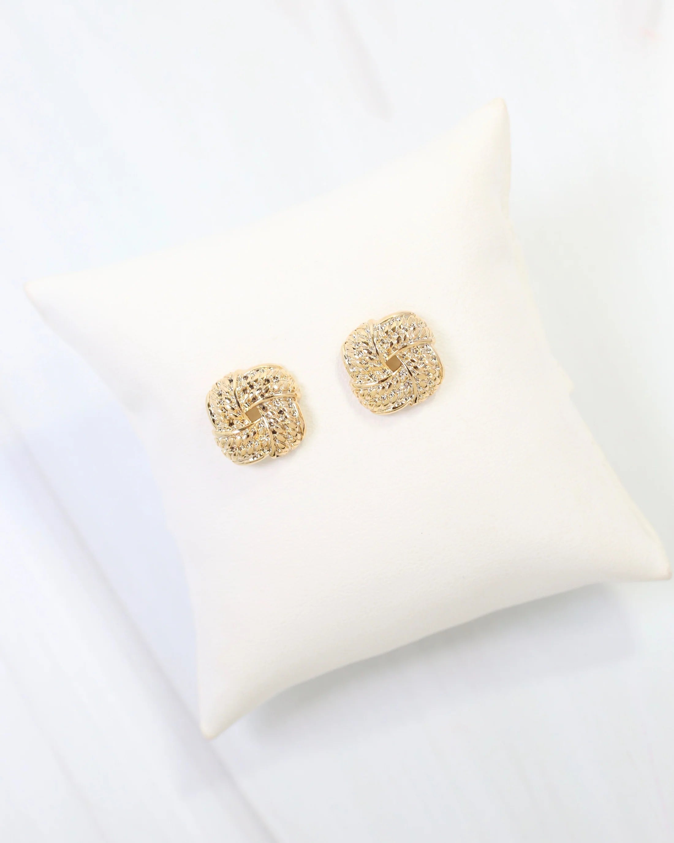 Hoboken Square Knot Stud Earrings