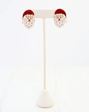 Load image into Gallery viewer, Santa Enamel and Pearl Earring Red
