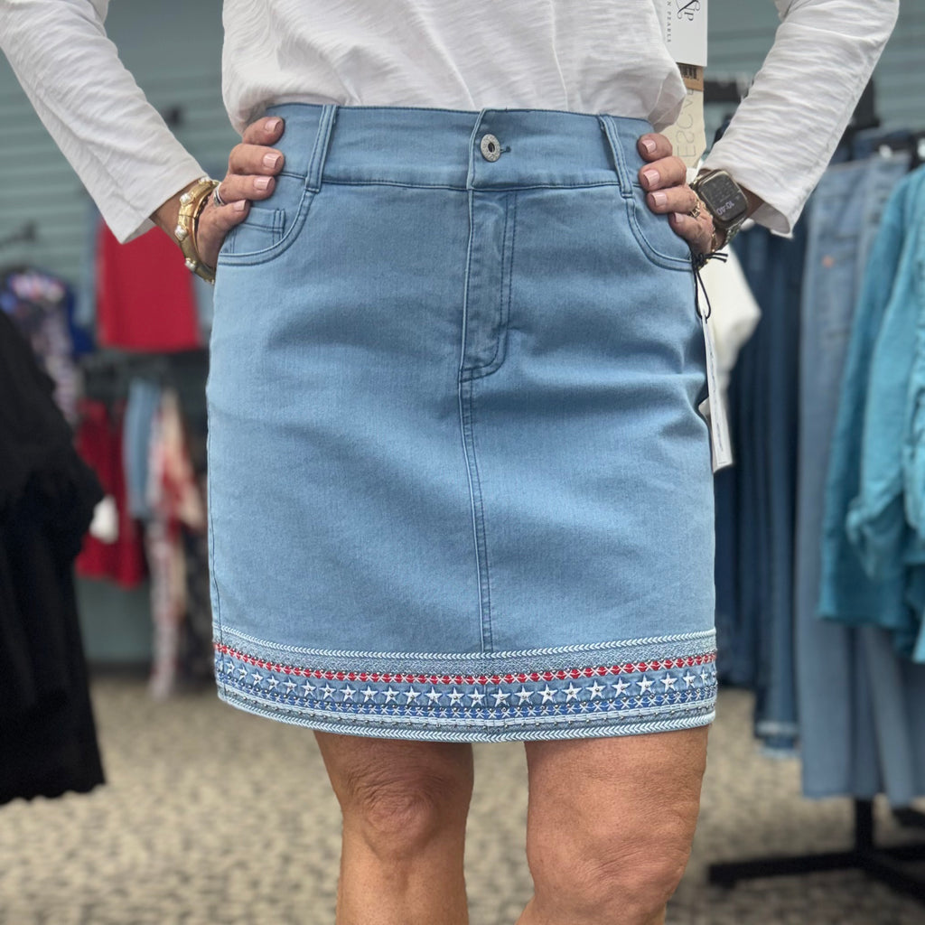 Lulu-B Embroidered Stars Skort