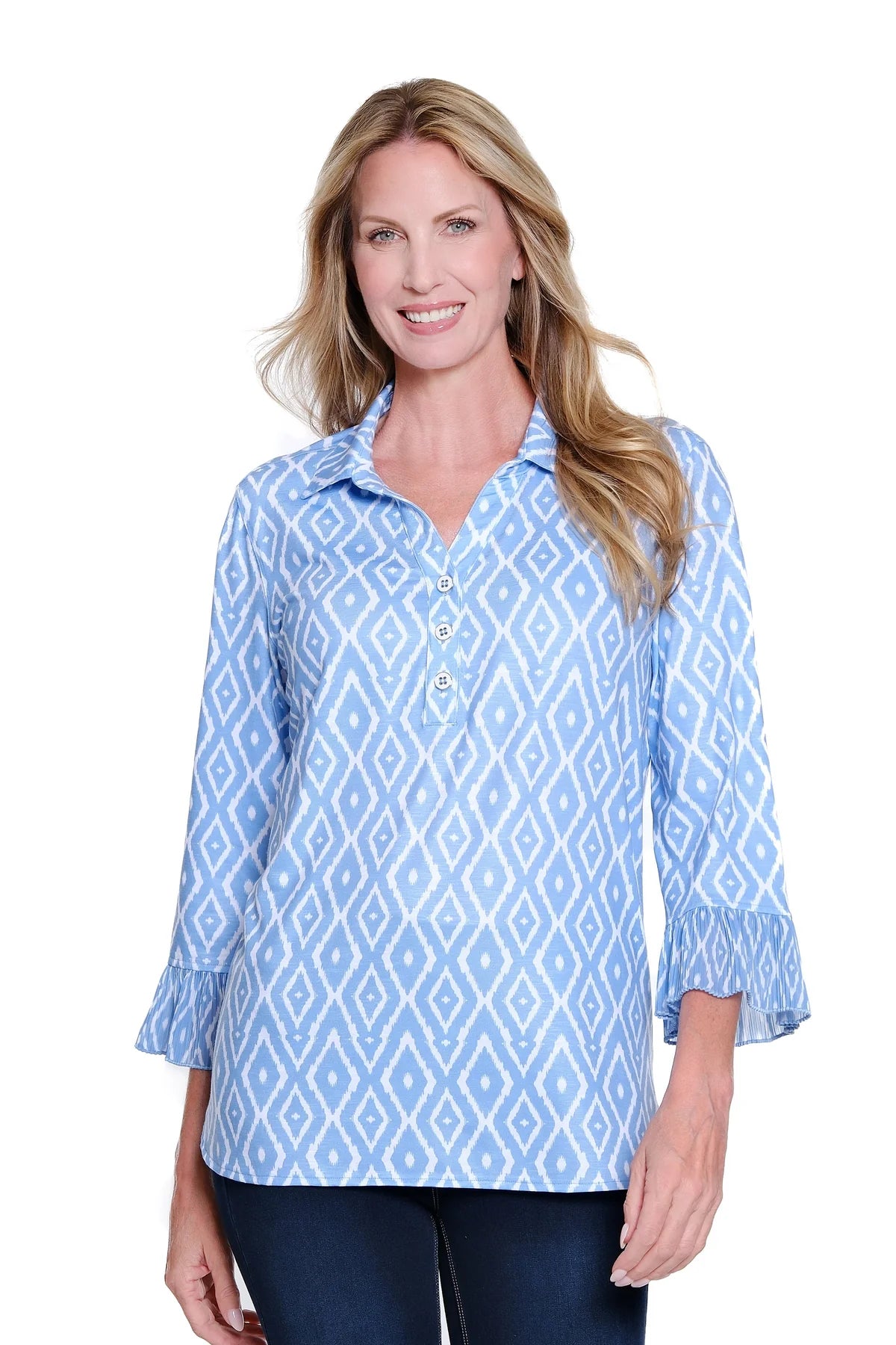 Printed Slub Jersey Knit Top