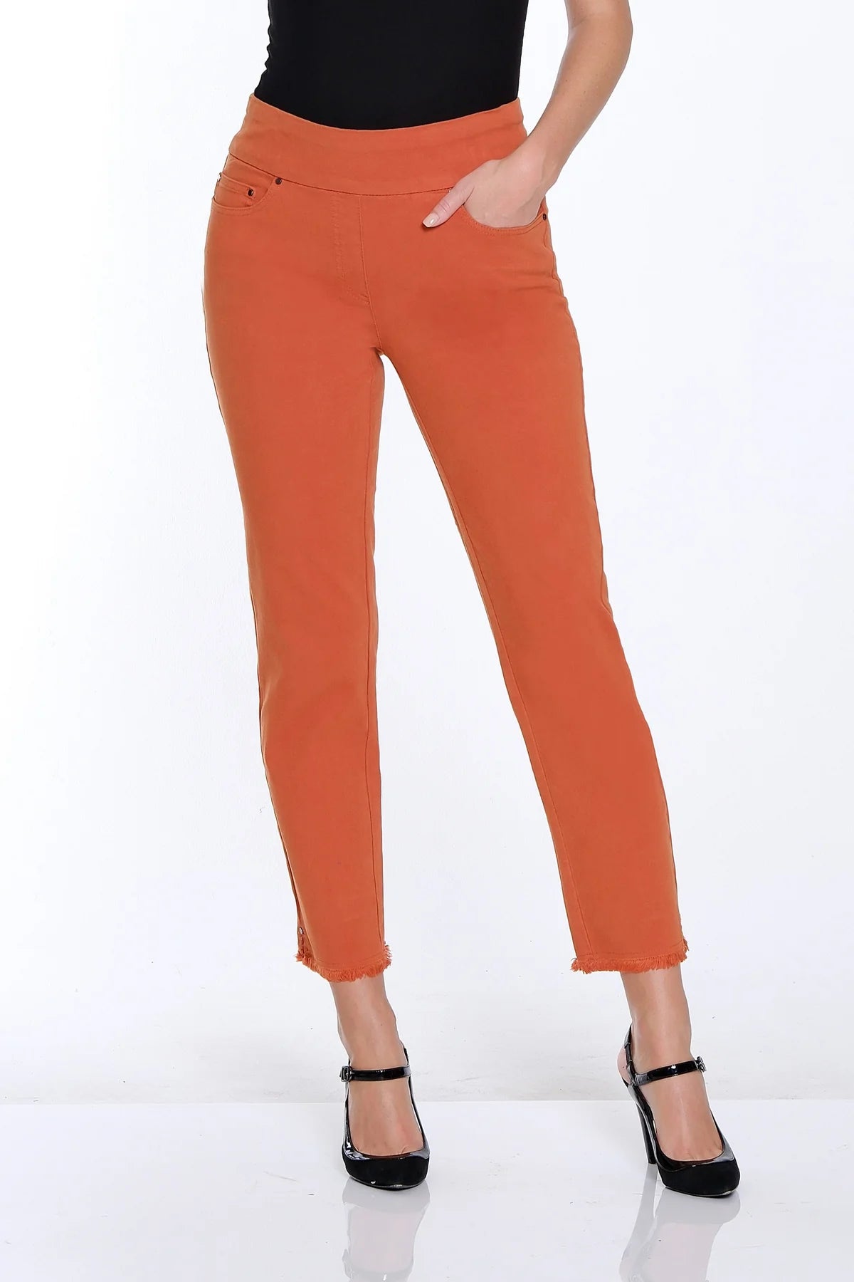 Fringe Hem Ankle Pant