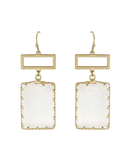 Rectangular Glass Earrings