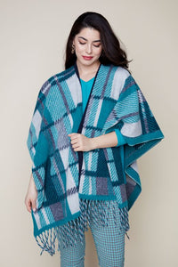 R3877 E3005 Brushed Knit Poncho