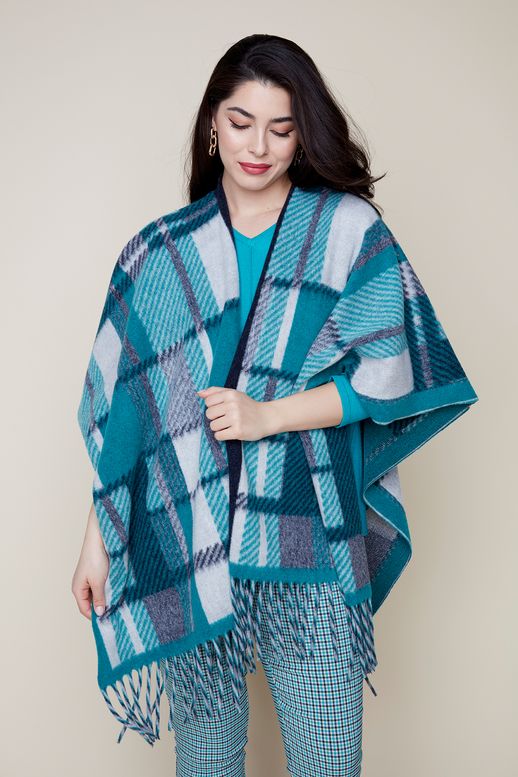 R3877 E3005 Brushed Knit Poncho