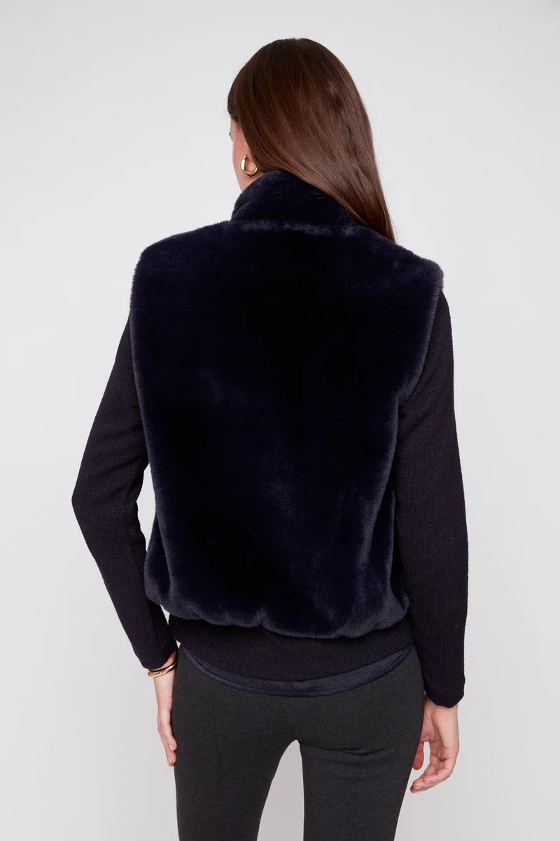 Solid Faux Fur Short Vest