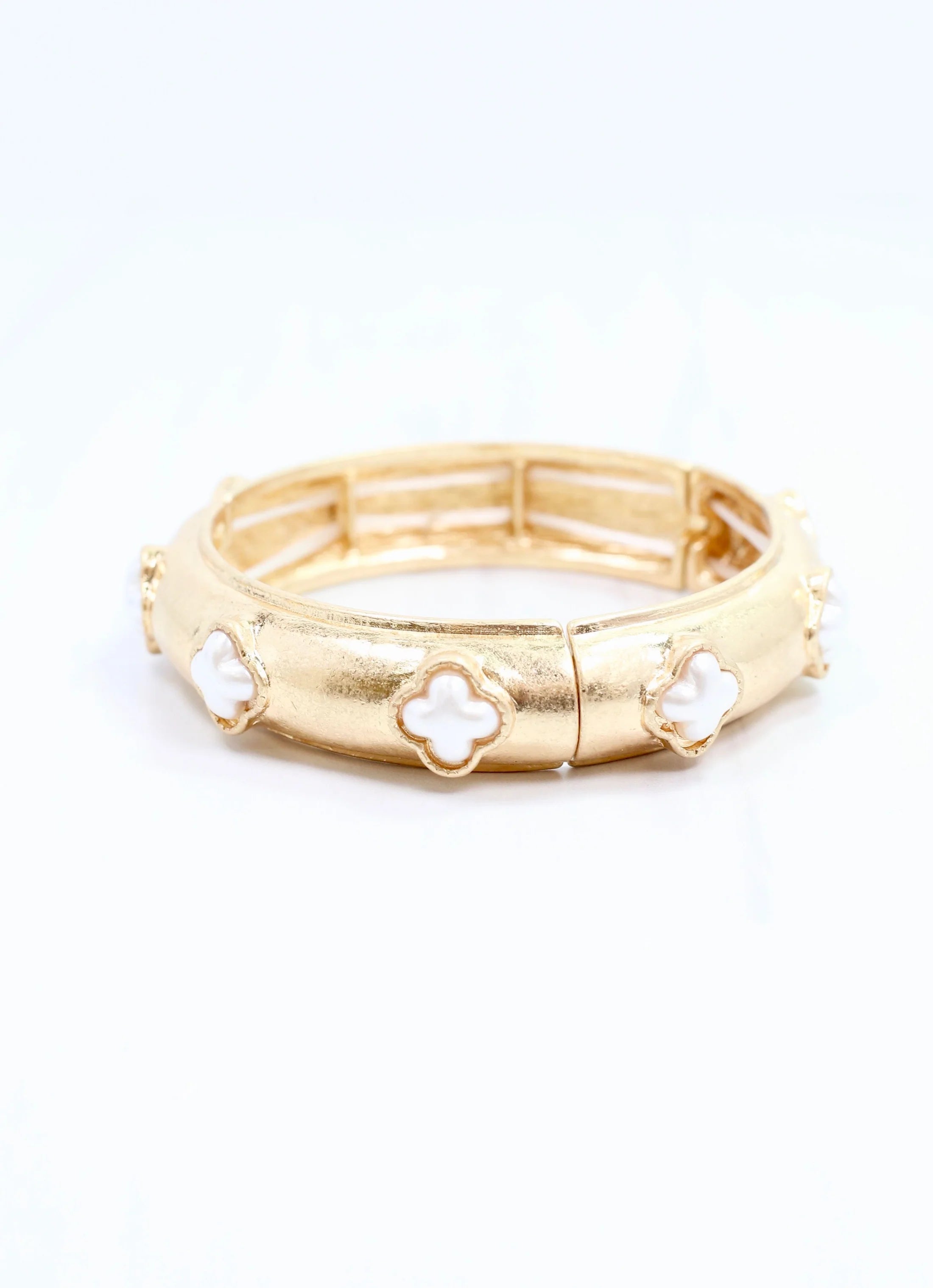 Pearl Clover Stretch Bracelet