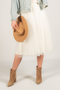 Ivory Tulle Skirt with Lining