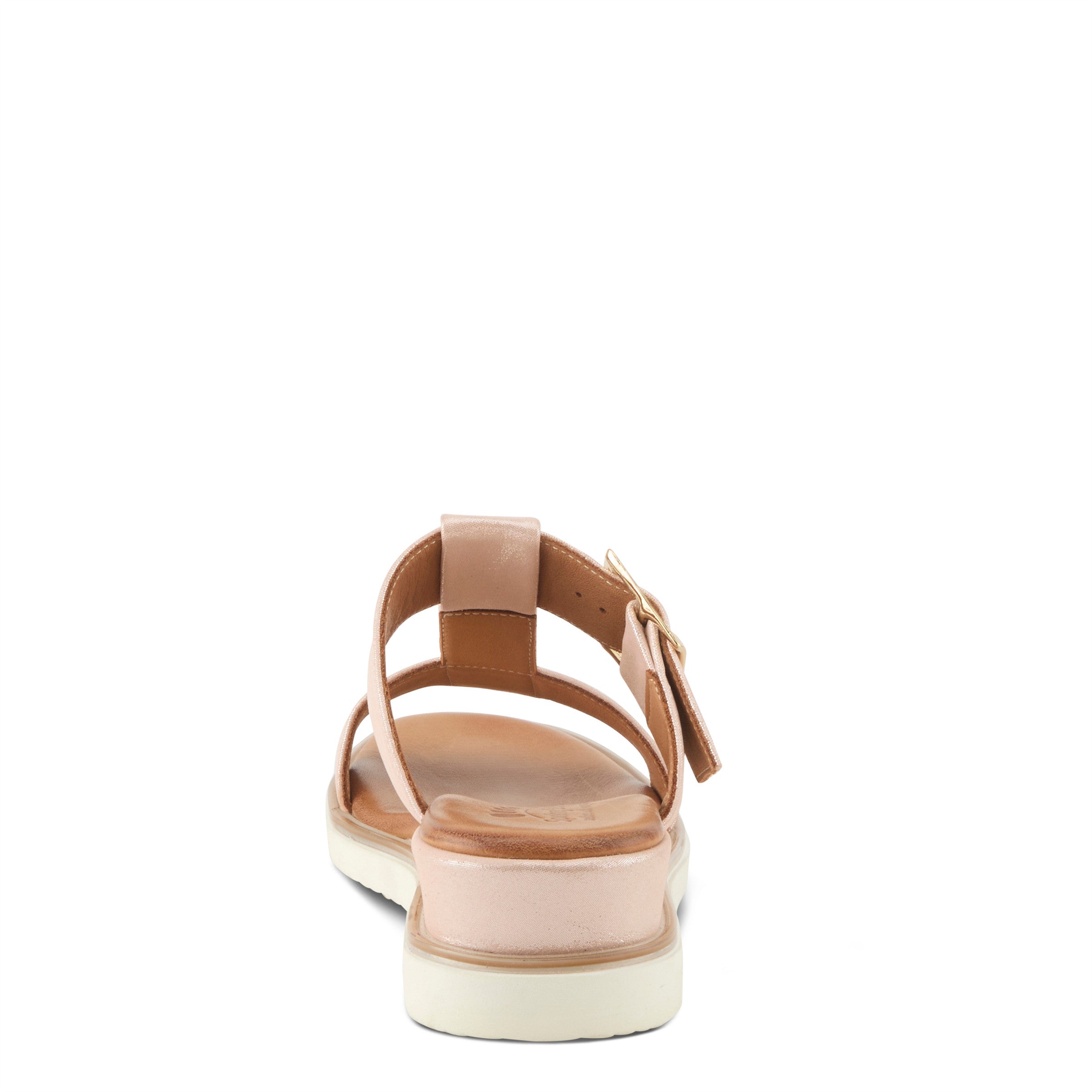 Spring Step Seaport Leather Wedge Sandal with Buckle Detail