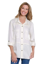 Load image into Gallery viewer, M35108BM Roll Tab Fringed Shirt
