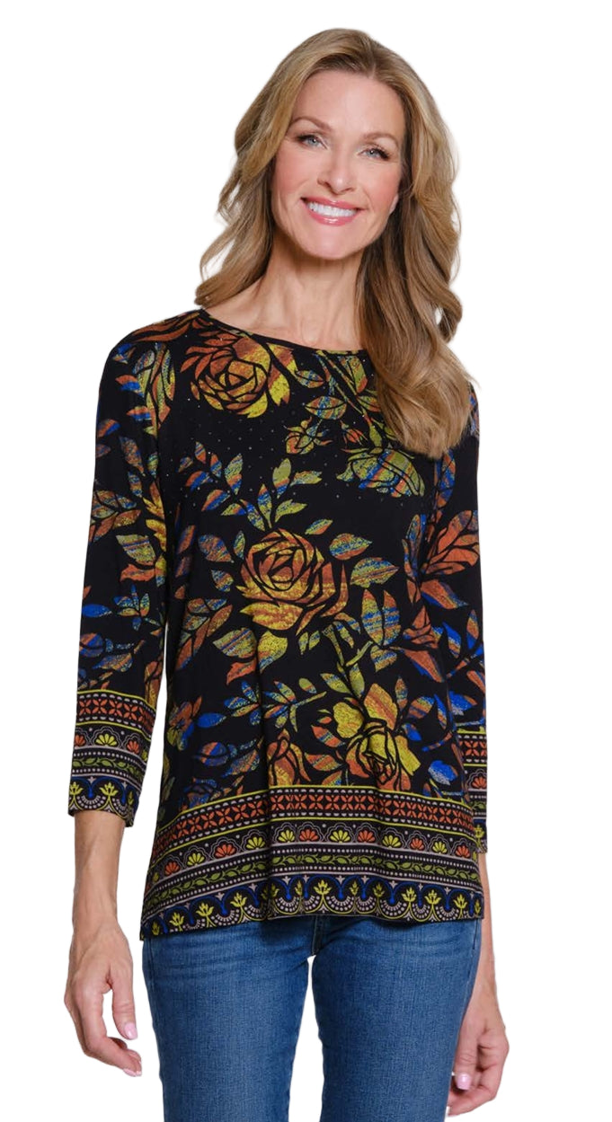M35208TM Scoop Neck Embellished Top