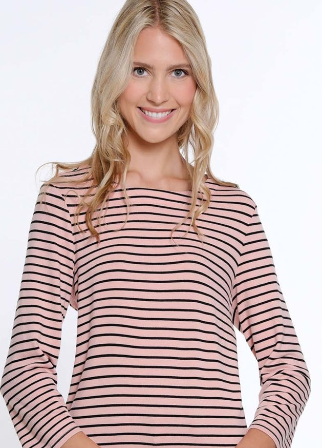 M15602TM 3/4 Sleeve Wide Neck Top