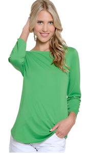 M15101TM 3/4 Sleeve Tulip Hem Top