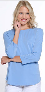 M15101TM 3/4 Sleeve Tulip Hem Top