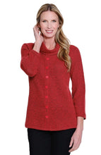 Load image into Gallery viewer, M45108TM 3/4 Sleeve Cowl Faux Button Top
