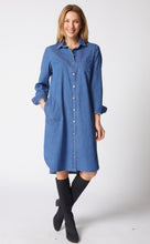Load image into Gallery viewer, 15287 Perfect Travel Denim Cafe Midi Dress
