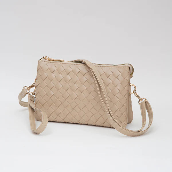 Woven Three Compartment Clutch