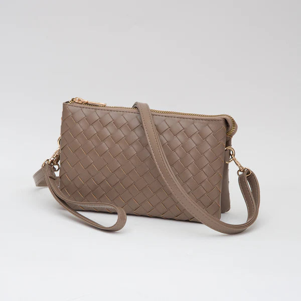 Woven Three Compartment Clutch