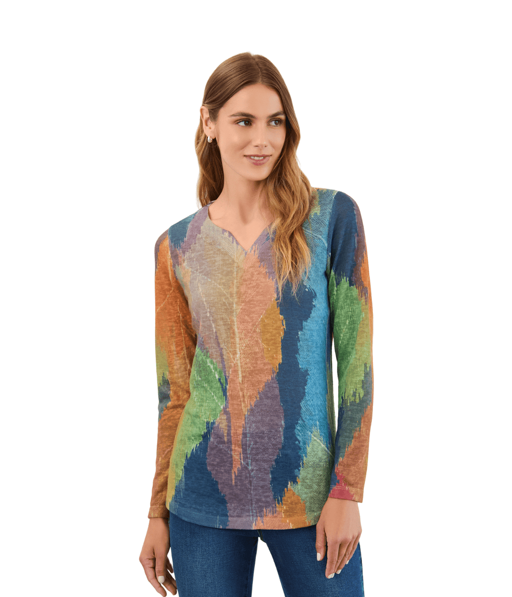 3089451 Long Sleeve Notch Neck Top